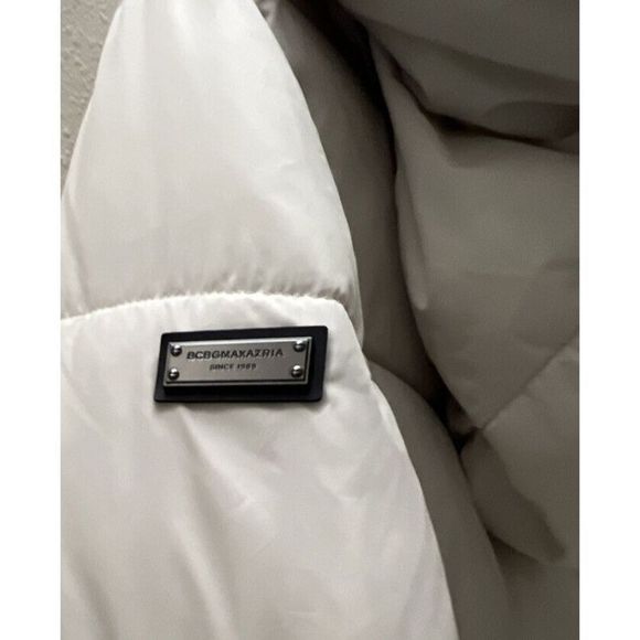 BCBG MAXAZRIA Womens Sz Small White Hooded Quilted Puffer Jacket $348 NWT - Picture 6 of 10